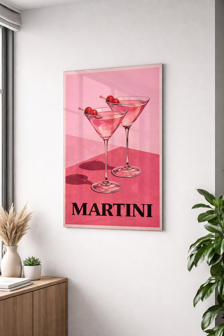 Blush Martini Elegance Wall Poster