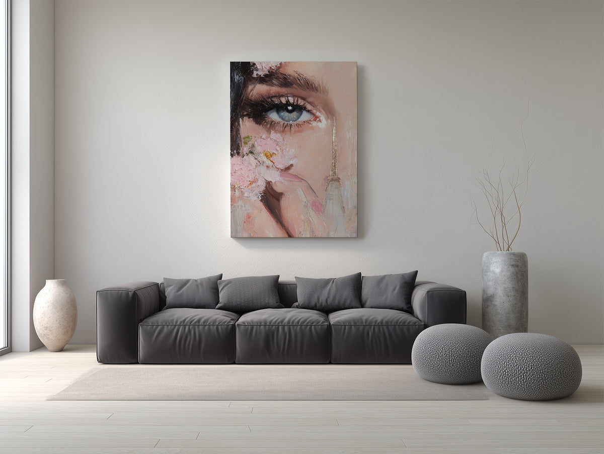 Paris Bloom Portrait  Canvas Poster