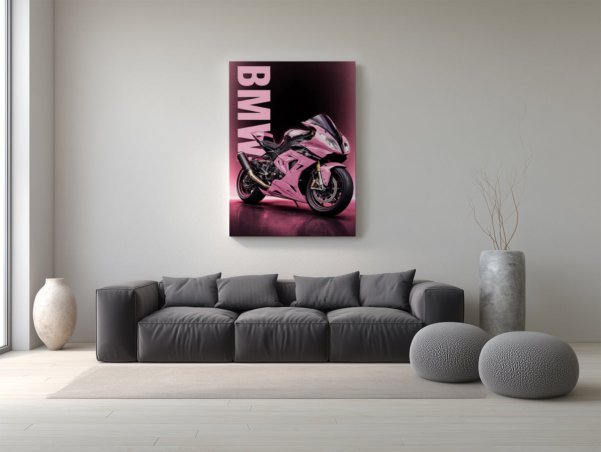Pink Velocity BMW  Canvas Poster
