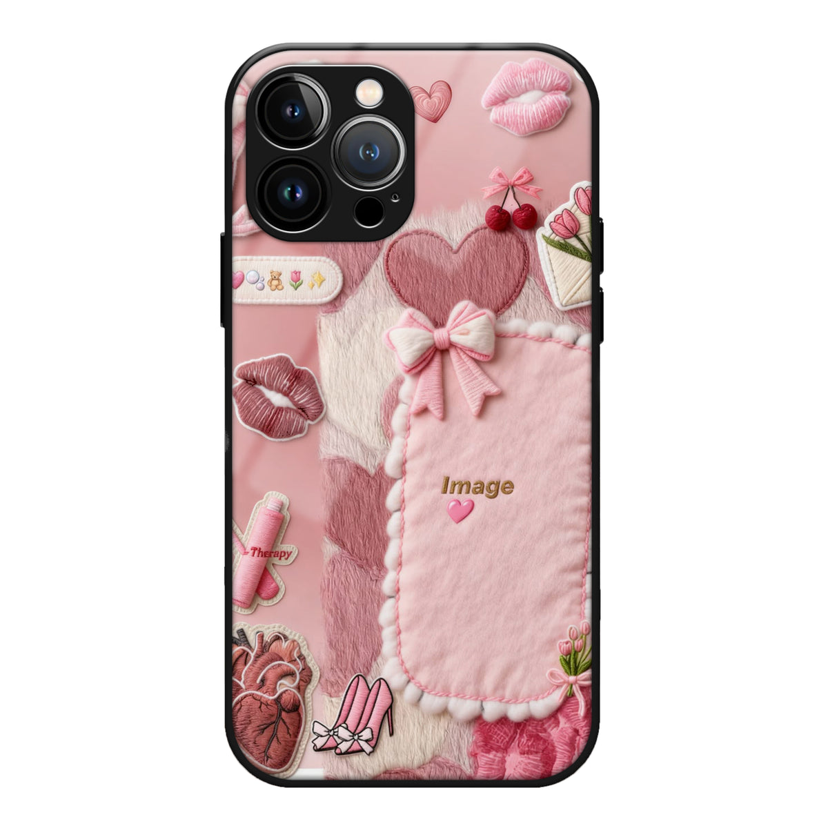 Kawaii Love Patch Phone Case