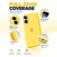 Butter Yellow silicone iPhone case features