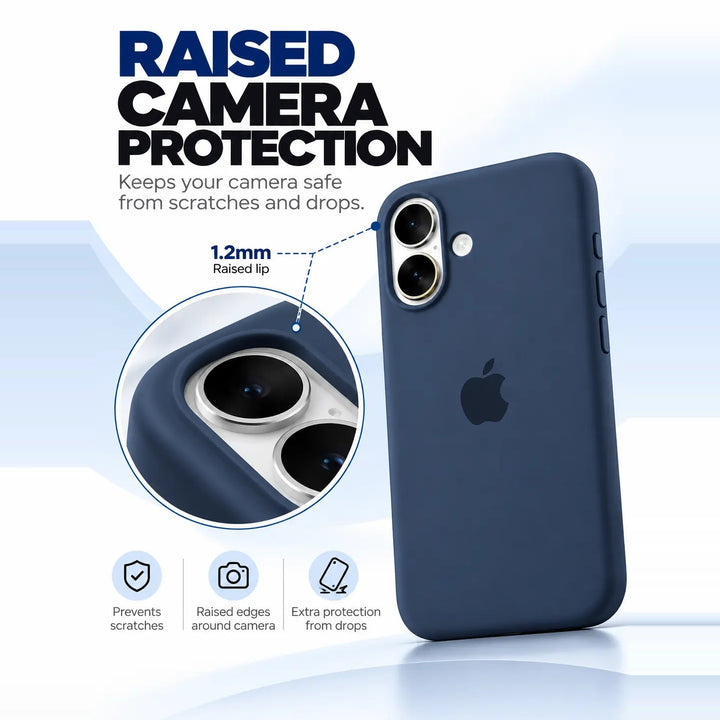 Premium Solid Silicone MagSafe Compatible Case for iPhone – Deep Navy