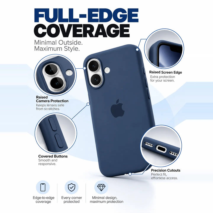 Premium Solid Silicone MagSafe Compatible Case for iPhone – Deep Navy