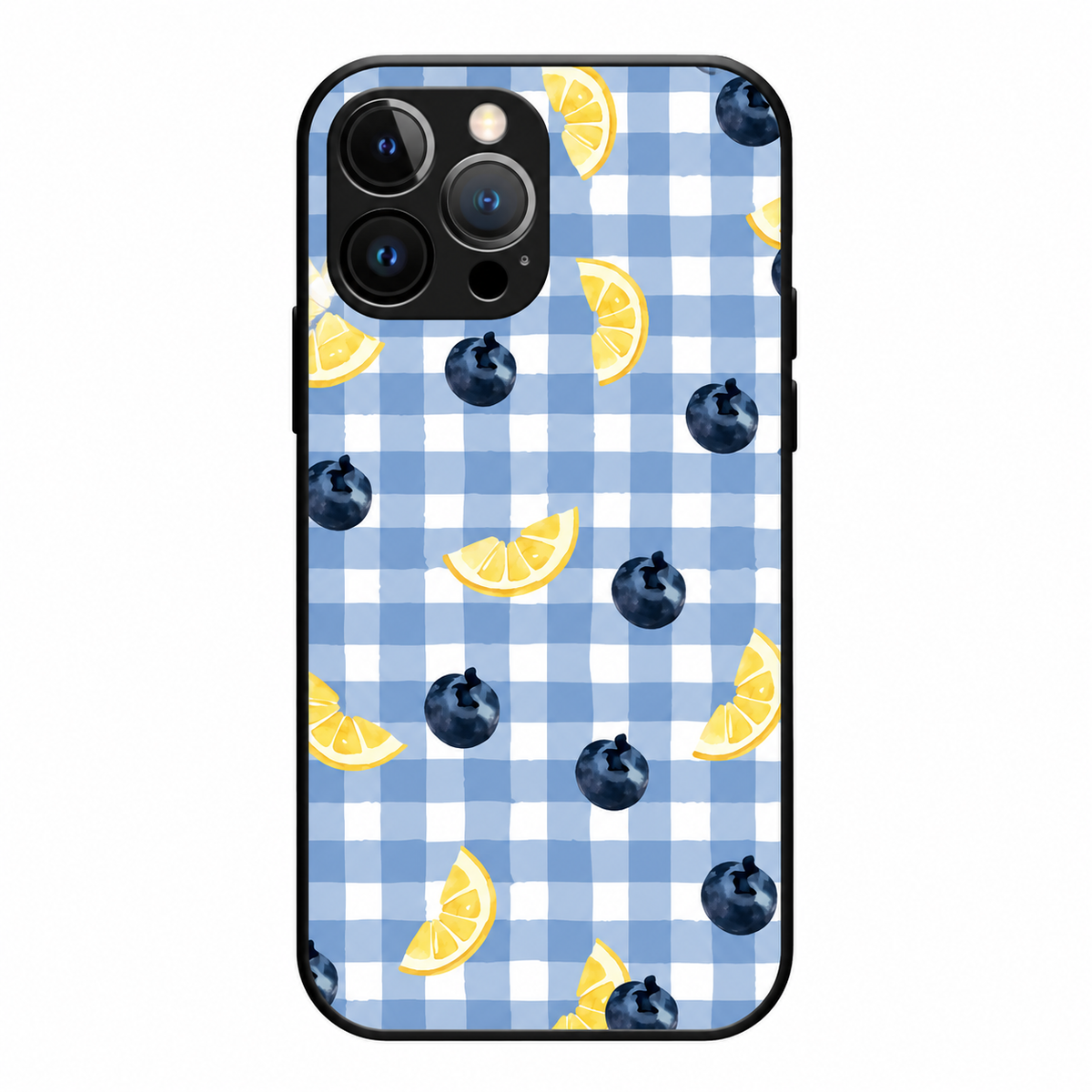 Blueberry Lemon Gingham Phone Case