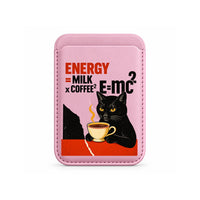 Coffee Cat E=mc2 MagSafe Wallet Baby Pink