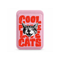 Cool People Love Cats MagSafe Wallet Baby Pink