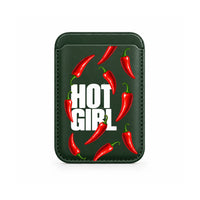 Hot Girl Chillies MagSafe Wallet Dark Green