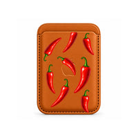 Red Chilli Pattern MagSafe Wallet Orange