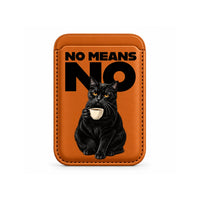 No Means No Cat MagSafe Wallet Orange