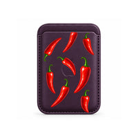 Red Chilli Pattern MagSafe Wallet Purple