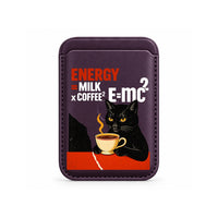 Coffee Cat E=mc2 MagSafe Wallet Purple