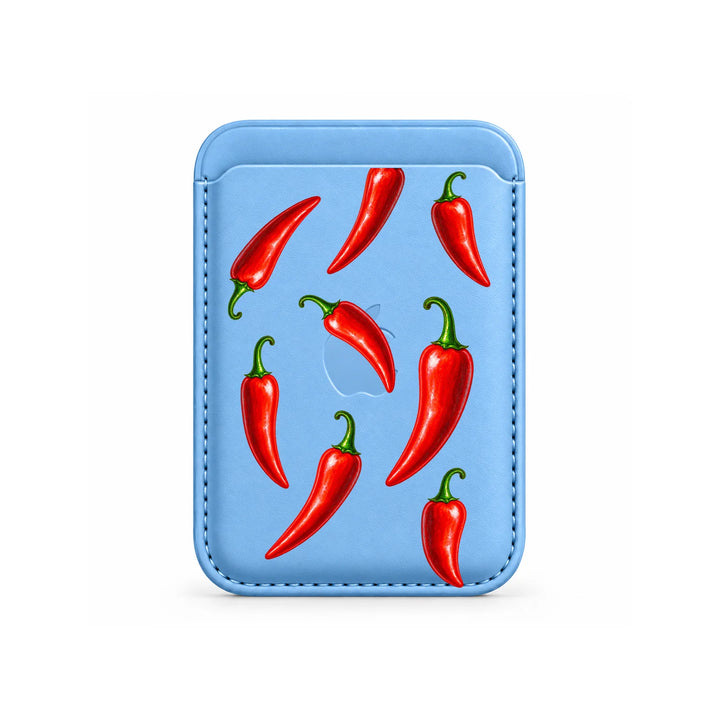 Red Chilli Pattern MagSafe Card Wallet