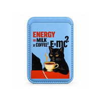 Coffee Cat E=mc2 MagSafe Wallet Sky Blue