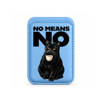 No Means No Cat MagSafe Wallet Sky Blue