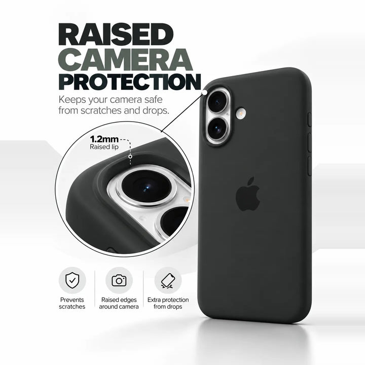 Premium Solid Silicone MagSafe Compatible Case for iPhone – Midnight Black