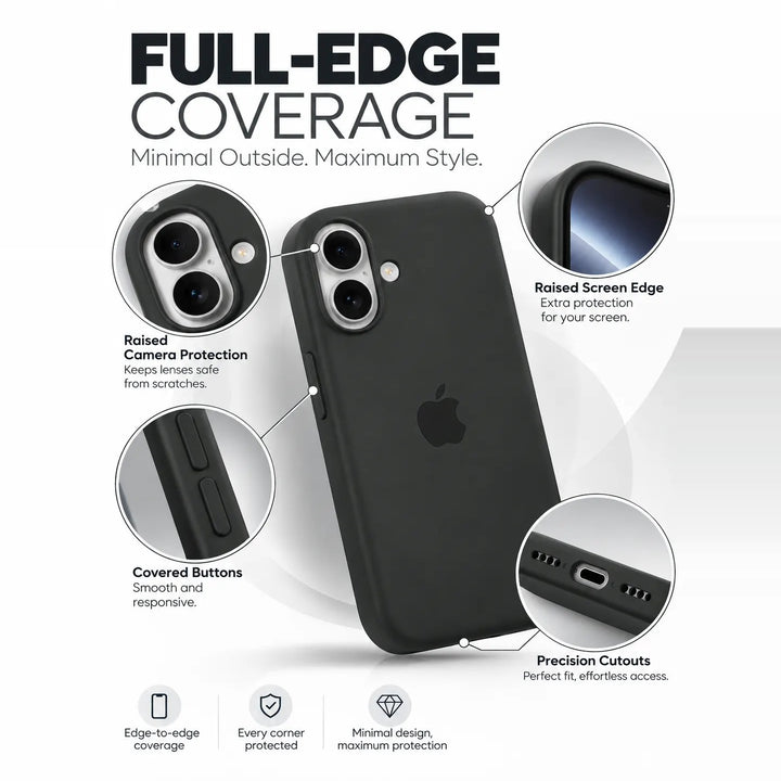 Premium Solid Silicone MagSafe Compatible Case for iPhone – Midnight Black