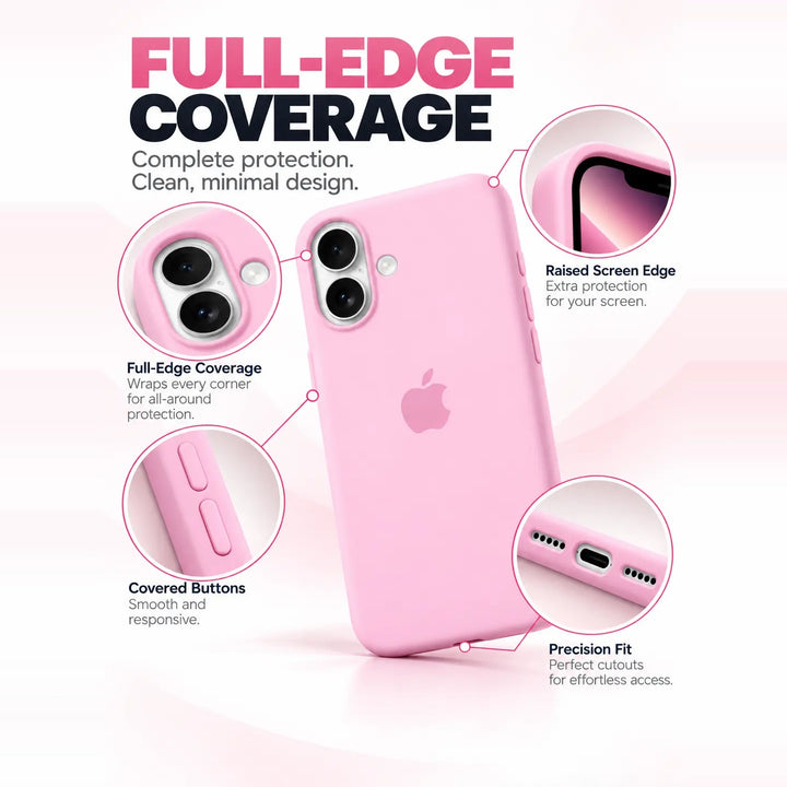 Premium Solid Silicone MagSafe Compatible Case for iPhone – Pastel Pink